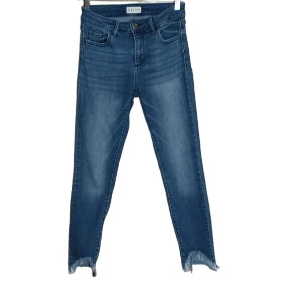 Cello Women's Carrie Mid Fray Hem Crop Jeans Size 1 - Picture 2 of 9